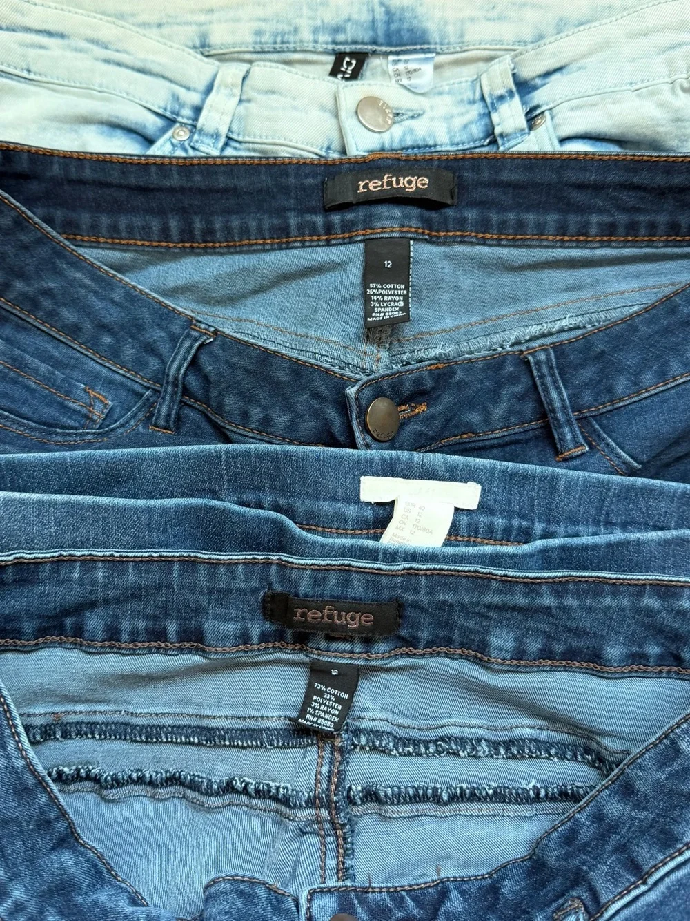 GUC Bundle of Women’s Skinny Jeans size 12 H&M & Refuge - Picture 3 of 3
